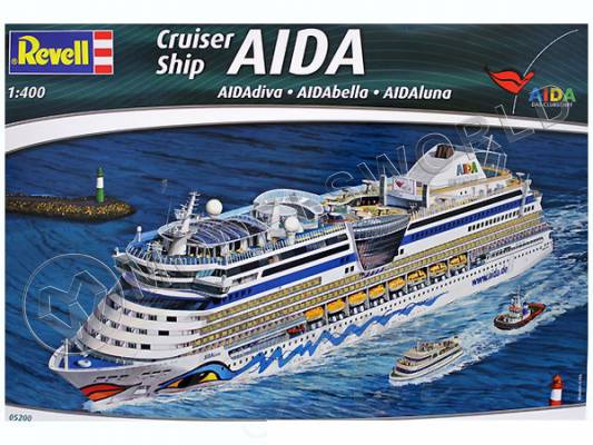 Склеиваемая пластиковая модель Пароход Aida (diva, bella, luna) + фототравление фигуры пассажиров и экипажа. Масштаб 1:400
