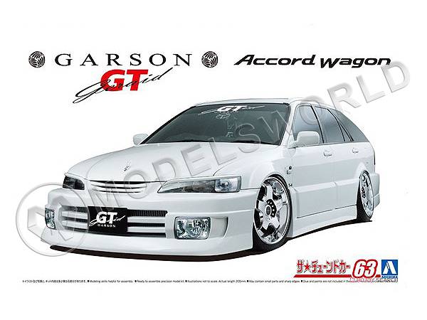 Склеиваемая пластиковая модель автомобиль Honda Accord Wagon Garson Geraid GT CF6. Масштаб 1:24 - фото 1