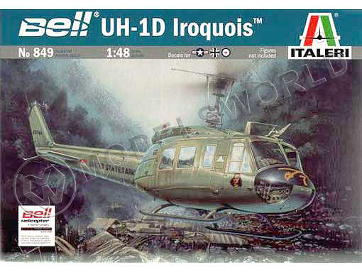 Склеиваемая пластиковая модель Многоцелевой вертолет UH-1D Iroquois. Масштаб 1:48 - фото 1