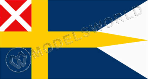 Шведский флаг 1815 г.  Размер 45х28 мм - фото 1
