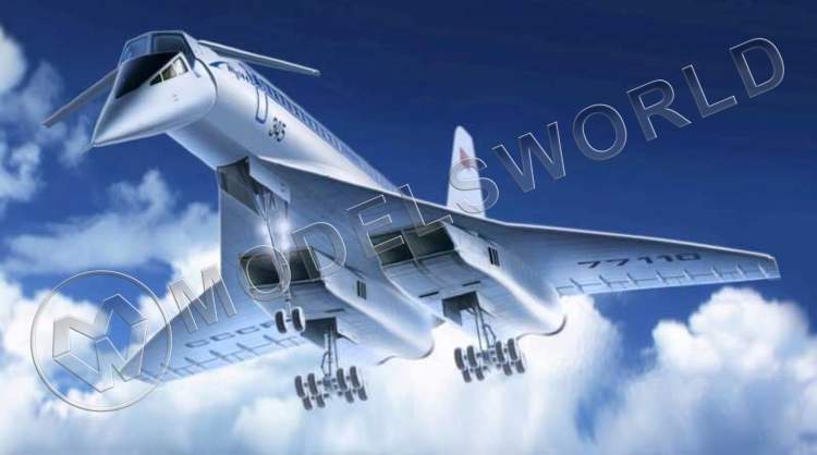 Склеиваемая пластиковая модель Ту-144, советский сверхзвуковой пассажирский самолет. Масштаб 1:144 - фото 1