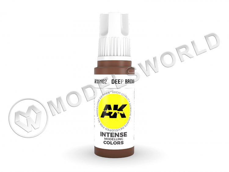 Акриловая краска AK Interactive 3rd GENERATION Intense. Deep Brown. 17 мл - фото 1