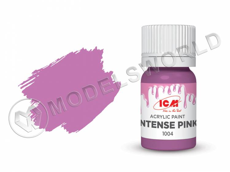 Акриловая краска ICM, Интенсивный розовый (Intense Pink), 12 мл - фото 1
