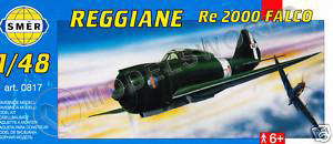 Склеиваемая пластиковая модель Самолет Reggiane RE 2000 Falco. Масштаб 1:48 - фото 1