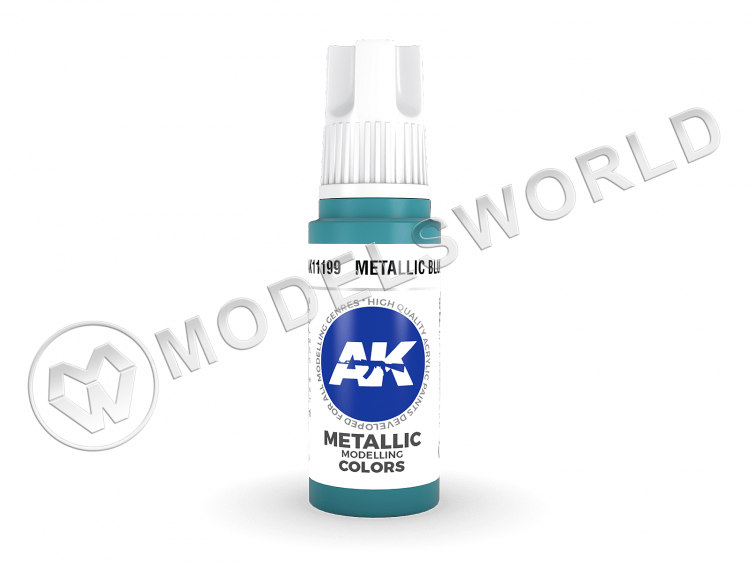 Акриловая краска AK Interactive 3rd GENERATION Metallic. Metallic Blue. 17 мл - фото 1