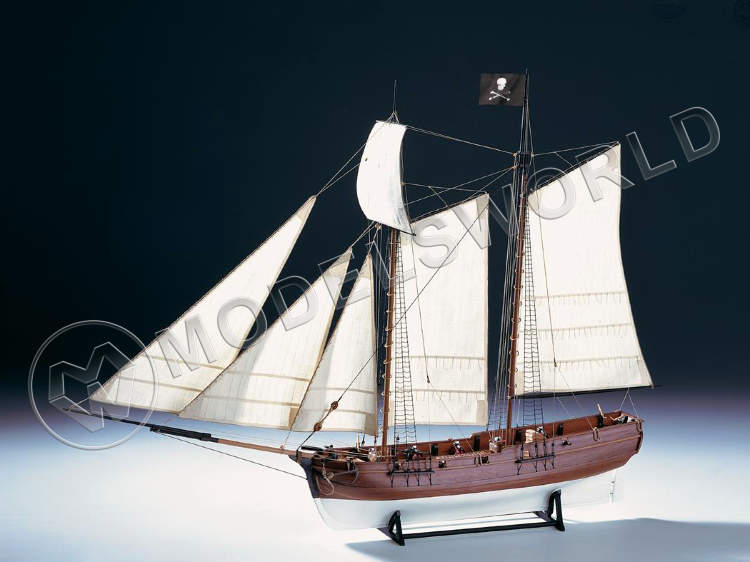 Набор для постройки модели корабля ADVENTURE пиратская шхуна 1760 г. Масштаб 1:60 - фото 1