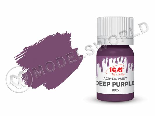 Акриловая краска ICM, цвет Темно-фиолетовый (Deep Purple), 12 мл