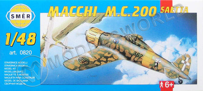Склеиваемая пластиковая модель Самолет Macchi M.C. 200 Saetta. Масштаб 1:48 - фото 1