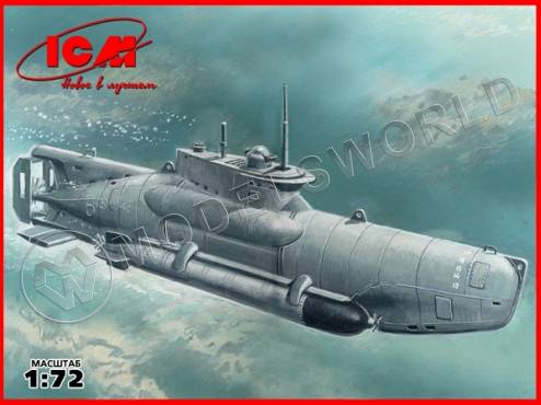 Склеиваемая пластиковая модель Германская подводная лодка 2 МВ “Seehund”, тип XXV. Масштаб 1:72
