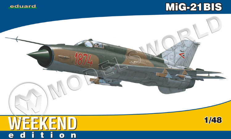 Склеиваемая пластиковая модель MiG-21BIS. Масштаб 1:48 - фото 1