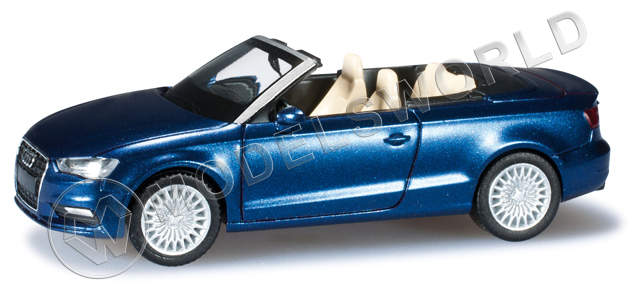 Модель автомобиля Audi A3  convertible, синий перламутровый. H0 1:87 - фото 1