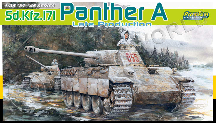 Склеиваемая пластиковая модель Немецкий Танк Panther A Late (Premium Edition). Масштаб 1:35 - фото 1
