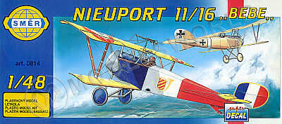 Склеиваемая пластиковая модель самолёт  Nieuport 11/16 "Bebe". Масштаб 1:48 - фото 1