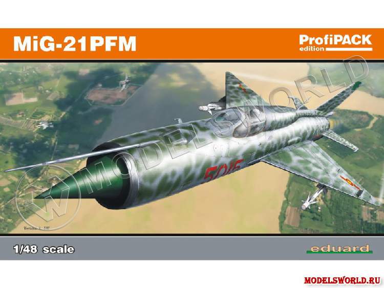 Склеиваемая пластиковая модель самолета MiG-21PFM. ProfiPACK. Масштаб 1:48 - фото 1