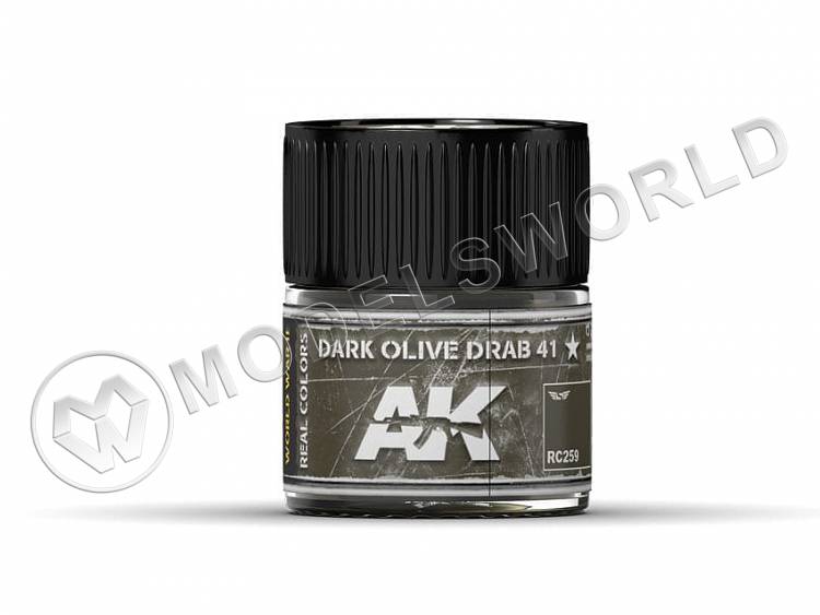 Акриловая лаковая краска AK Interactive Real Colors. Dark Olive Drab 41. 10 мл - фото 1