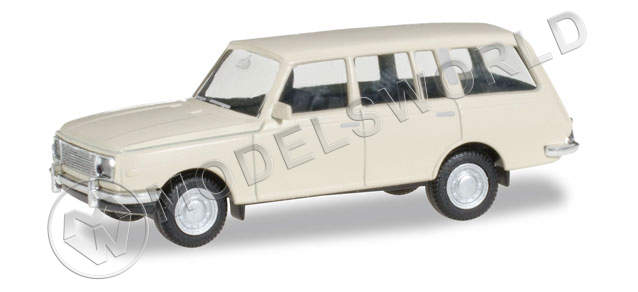 Модель автомобиля Wartburg 353 Tourist, цвета слоновой кости. H0 1:87 - фото 1