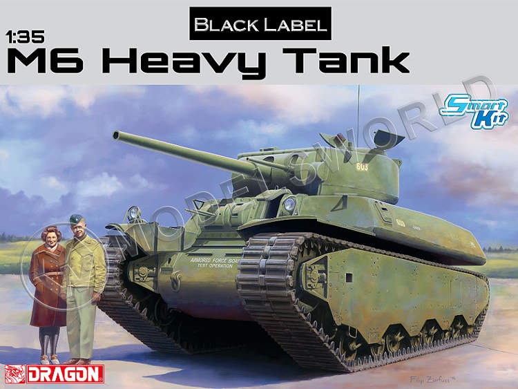 Склеиваемая пластиковая модель Тяжелый американский танк M6. Масштаб 1:35 - фото 1