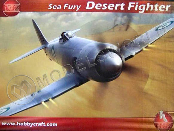 Склеиваемая пластиковая модель Самолет Hawker Sea Fury 'Desert Fighter'. Масштаб 1:32 - фото 1
