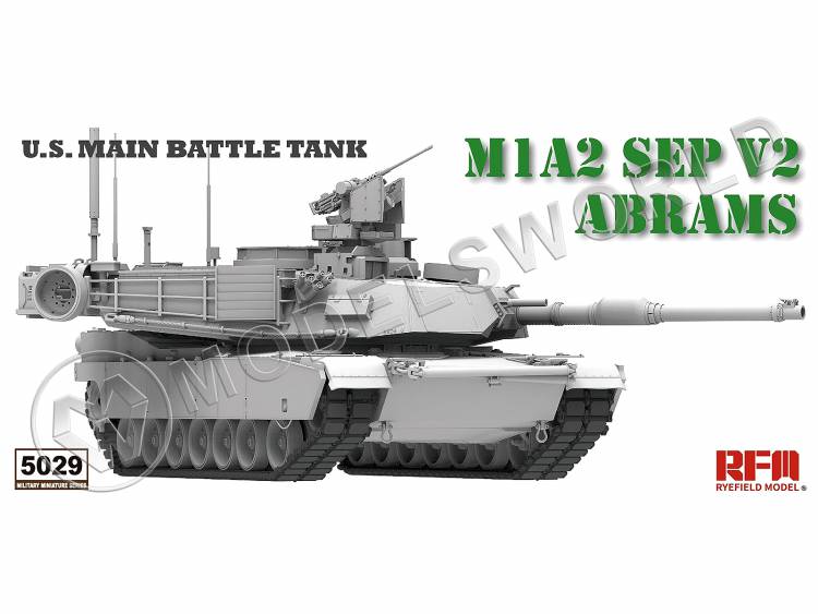 Склеиваемая пластиковая модель Американский основной боевой танк M1A2 SEP V2 Abrams. Масштаб 1:35 - фото 1