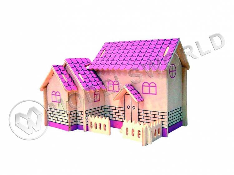 Сборная деревянная модель Пурпурный домик - фото 1