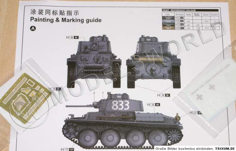 Склеиваемая пластиковая модель танка  Pz.Kpfw.38(t) Ausf.E/F. Масштаб 1:35 - фото 1