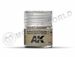 Акриловая лаковая краска AK Interactive Real Colors. Dunkelgelb Ausgabe 44 Dark Yellow RAL 7028. 10 мл