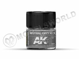 Акриловая лаковая краска AK Interactive Real Colors. Neutral Grey 43. 10 мл