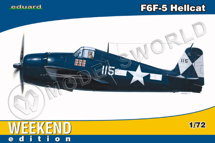 Склеиваемая пластиковая модель самолета F6F-5 Hellcat Масштаб 1:72 - фото 1