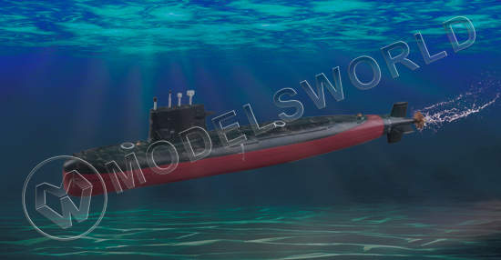 Склеиваемая пластиковая модель подводной лодки PLAN Type 039G Song class SSG. Масштаб 1:350 - фото 1