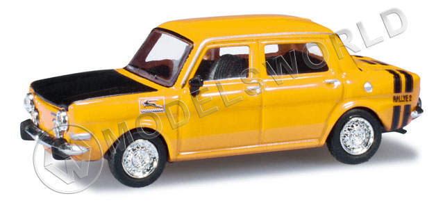 Модель автомобиля Simca Rallye II, желтый. H0 1:87 - фото 1