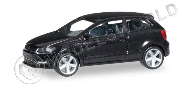 Модель автомобиля VW Polo 3 doors facelift, черный перламутровый. H0 1:87 - фото 1
