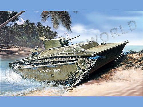 Склеиваемая пластиковая модель плавающий танк LVT-(A)1 Alligator. Масштаб 1:35 - фото 1