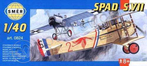 Склеиваемая пластиковая модель самолёт  Spad S.VII. Масштаб 1:48 - фото 1