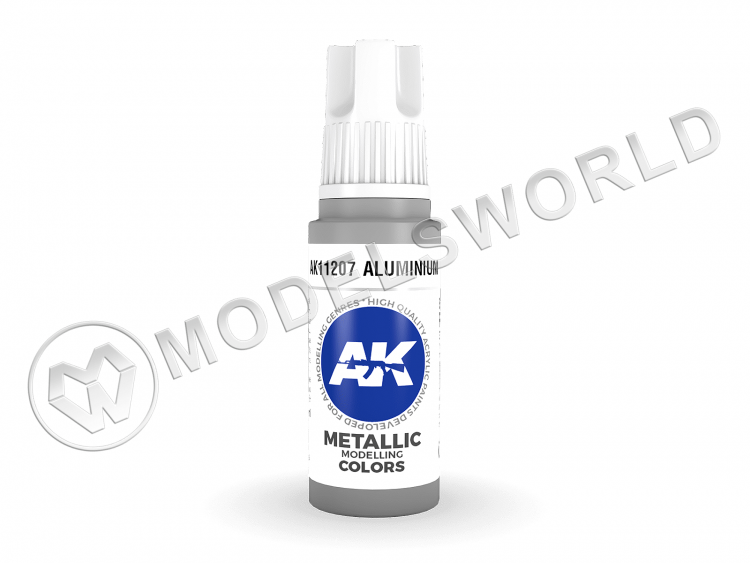 Акриловая краска AK Interactive 3rd GENERATION Metallic. Aluminium. 17 мл - фото 1