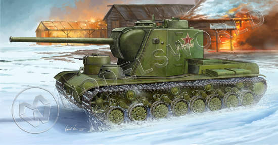 Склеиваемая пластиковая модель КВ-5 Супер Тяжелый танк. Масштаб 1:35 - фото 1