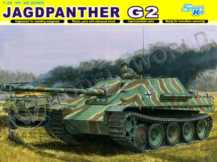 Склеиваемая пластиковая модель немецкая САУ Jagdpanther G2. Масштаб 1:35 - фото 1