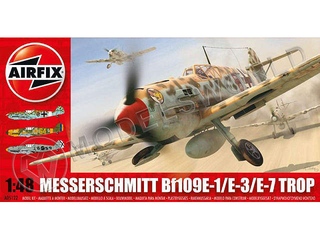 Склеиваемая пластиковая модель самолета Messerschmitt Bf 109Е-1/Е-3/Е-7 Trop. Масштаб 1:48 - фото 1