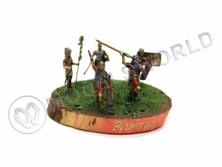 Готовая модель, миниатюра "Римские легионеры и легат №2" 5 фигур в масштабе 1:72 - фото 1