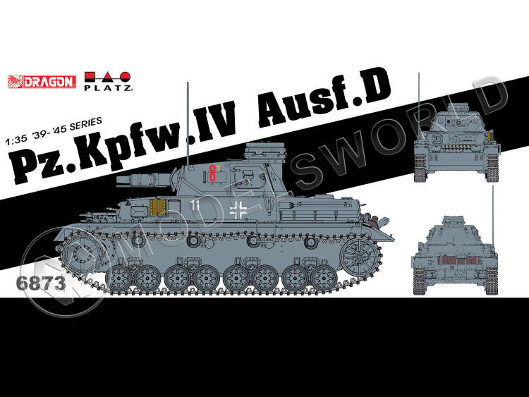 Склеиваемая пластиковая модель Немецкий Танк Pz.Kpfw.IV Ausf.D. Масштаб 1:35 - фото 1