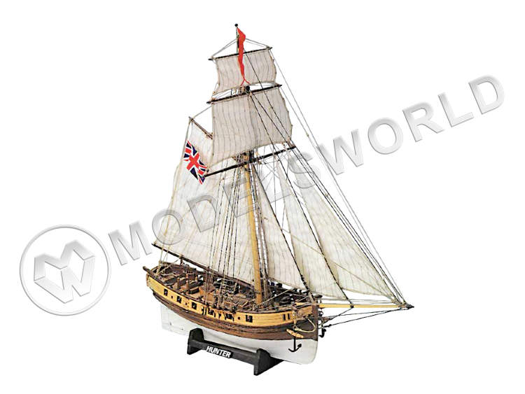 Набор для постройки модели корабля HUNTER британский вооруженный тендер, 1797 г. Масштаб 1:72 - фото 1