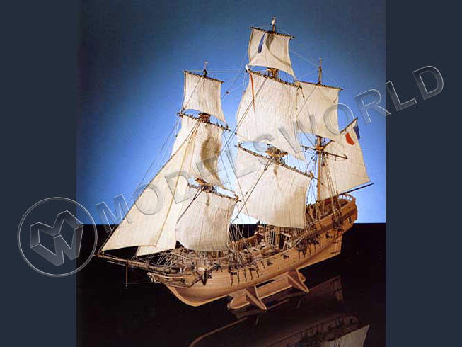Набор для постройки модели корабля TONNANT приватирский корвет XVIII в. Масштаб 1:50 - фото 1
