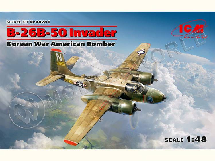 Склеиваемая пластиковая модель B-26B-50 "Инвейдер", Американский бомбардировщик. Масштаб 1:48 - фото 1