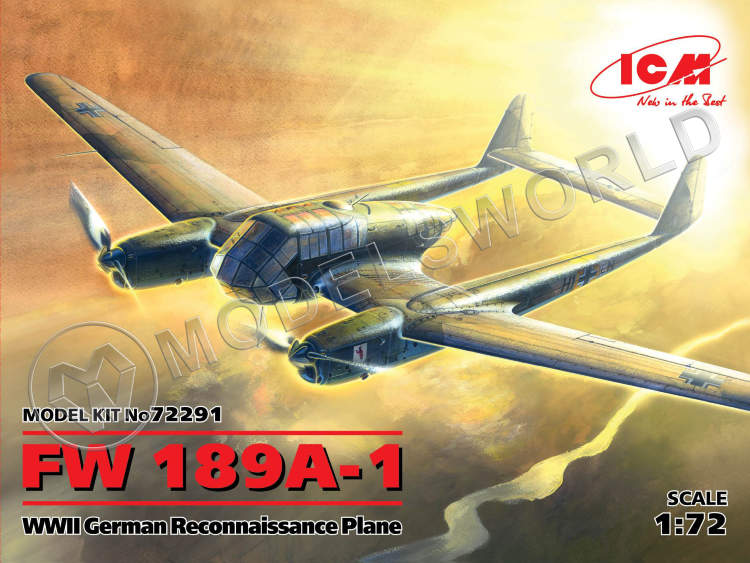 Склеиваемая пластиковая модель FW 189A-1, Германский самолет-разведчик II МВ. Масштаб 1:72 - фото 1