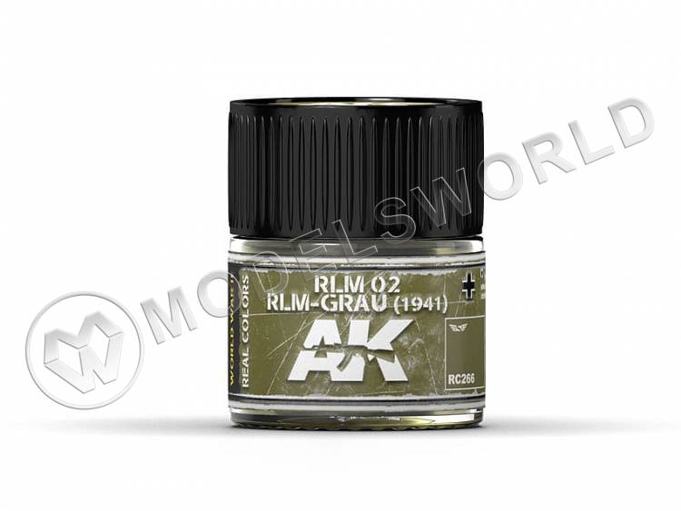 Акриловая лаковая краска AK Interactive Real Colors. RLM 02 RLM-GRAU (1941). 10 мл - фото 1