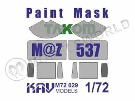 Окрасочная маска на остекление МаЗ-537, Takom. Масштаб 1:72