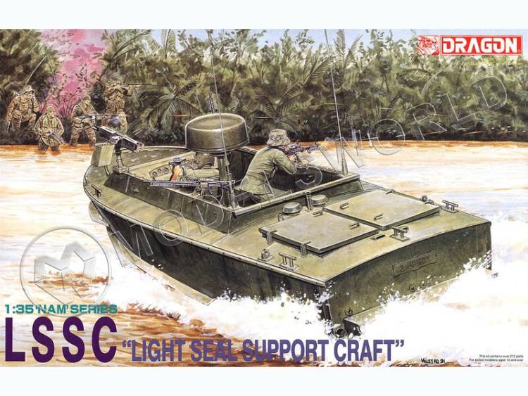 Склеиваемая пластиковая модель Американский речной штурмовой катер LSSC (Light Seal Support Craft). Масштаб 1:35 - фото 1