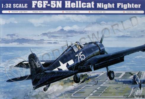 Склеиваемая пластиковая модель Американский истребитель F6F-5N Hellcat + КОМПЛЕКТ ДОПОЛНЕНИЙ. Масштаб 1:32 Склеиваемая пластиковая модель Американский истребитель F6F-5N Hellcat + КОМПЛЕКТ ДОПОЛНЕНИЙ. Масштаб 1:32 - фото 1