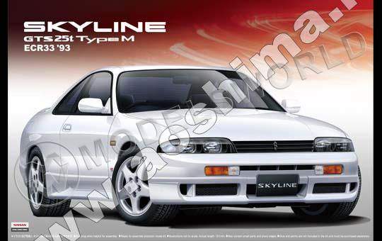 Склеиваемая пластиковая модель Nissan Skyline ECR33 GT-S25 T Type-M. Масштаб 1:24 - фото 1