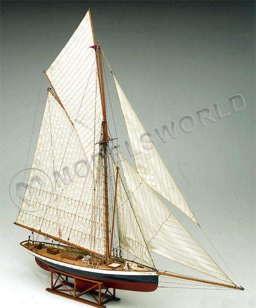 Набор для постройки модели крейсерской яхты PURITAN американский тендер 1885 г. Масштаб 1:50 - фото 1