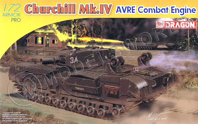 Склеиваемая пластиковая модель Британский танк Churchill Mk.IV AVRE. Масштаб 1:72 - фото 1